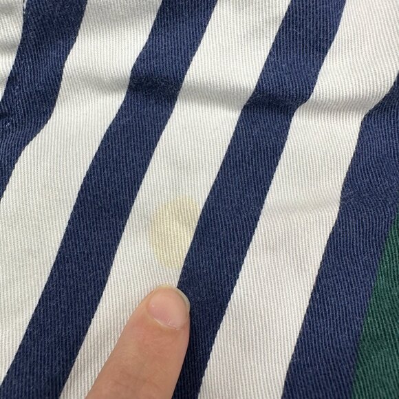 Vintage Striped Mens Shirt 1990s Deep River Hong Kong XL Maroon Forest Green - Picture 7 of 8